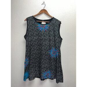 Womens Lunieva Dress Top Short Boho Bohemian Geometric Artistic Nepal Made XL